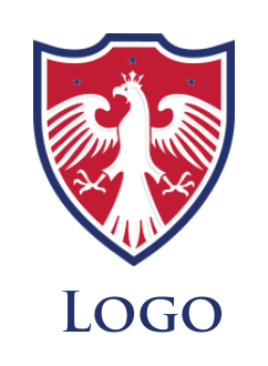 Generate a  security logo of eagle in shield crest - logodesign.net