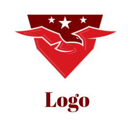 make a pet logo eagle inside shield with stars