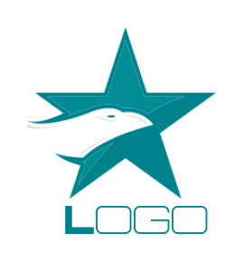 create a pet logo with an eagle merged a star 