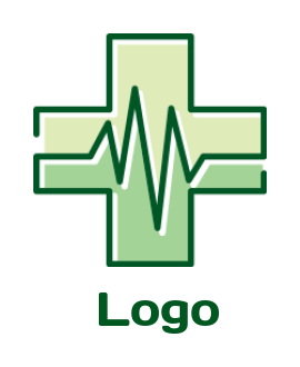 make a medical logo ECG line and medical sign