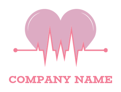 generate a medical logo ECG merged with heart