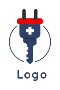 engineering logo electrical plug with key