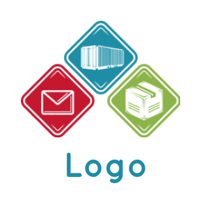 logistics logo envelope container printer square