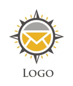 trade logo envelope inside an abstract compass
