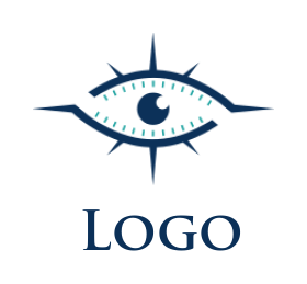 generate a travel logo eye inside compass