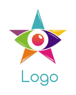 advertising logo eye merged with colorful star