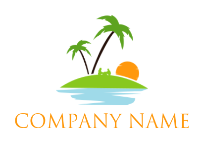 generate a travel logo of family on a beach