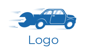auto shop logo creator car with a spanner back