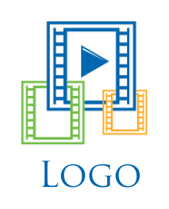 generate a media logo of film reel with window