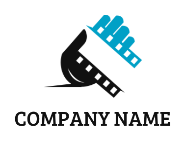 Design a media logo of filmstrip in hand - logodesign.net