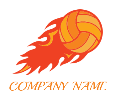 sports logo maker fire merged with basket ball