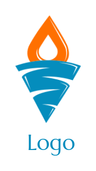 create an energy logo flame and sea waves forming a torch for hvac
