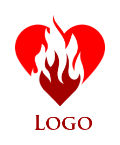 create a dating logo flame in heart - logodesign.net