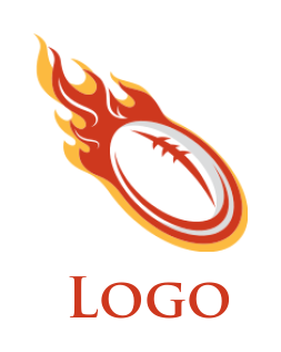 sports logo icon flaming football ball - logodesign.net