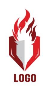 consulting logo of flaming torch inside shield