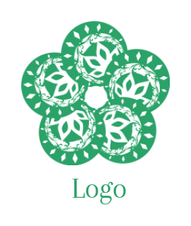 spa logo maker floral circles forming mandala