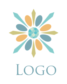 gemstones logo icon flower with cross gemstones