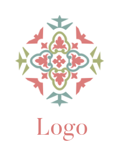 design a beauty logo flowers and leaves in rhombus shape 