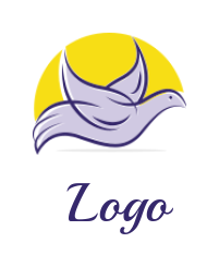 generate a pet logo icon flying dove and sun