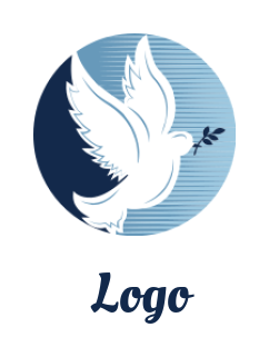 design a pet logo flying pigeon inside circle 