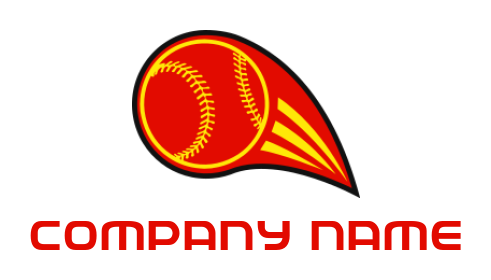 sports logo flying baseball with tail