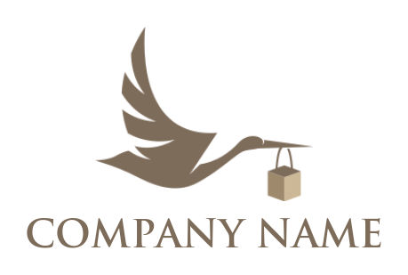 create a logistics logo flying stork carrying parcel