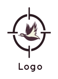 hunting logo icon flying swan in target