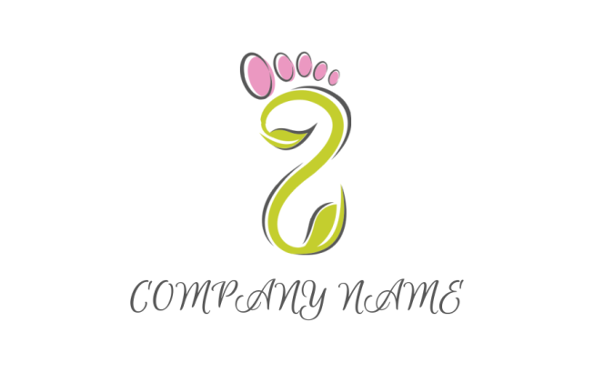 create a spa logo template foot made of leaves