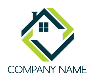 make a real estate logo four roof moving around 