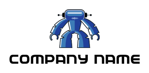 engineering logo maker futuristic robot standing - logodesign.net