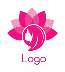 spa logo template girl face merged with lotus flower