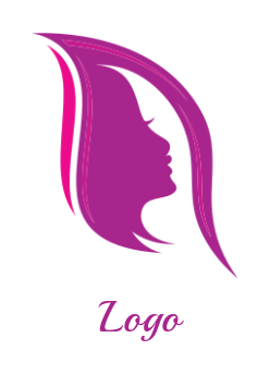 create a beauty logo girl merged in leaf shape