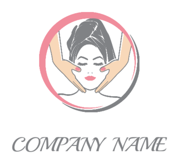 spa logo maker girl taking face massage