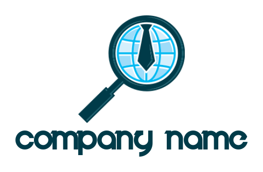  employment logo globe tie in magnifying glass 