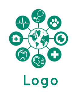 make a medical logo globe and medical symbols