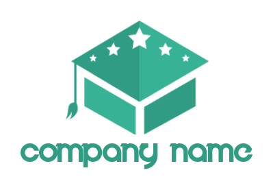 make an education logo graduation cap with stars
