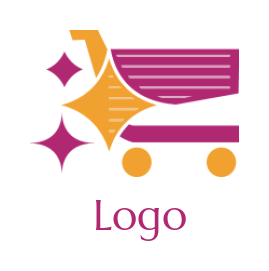 trade logo icon shopping cart with stars