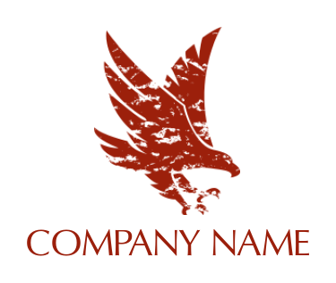 pet logo maker grunge effect flying eagle - logodesign.net