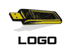 create an IT logo grunge effect USB drive - logodesign.net