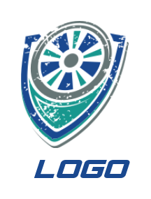 auto mechanic logo grunge effect wheel rim in shield 