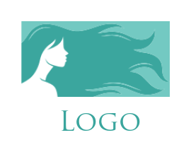 make a beauty logo hair care woman with hair