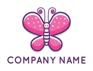 create a fashion logo happy shiny 3D butterfly