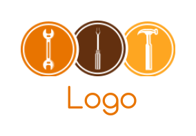 handyman logo illustration hardware tools in circles - logodesign.net