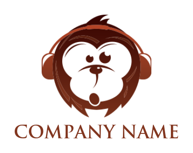 generate an animal logo headphones on monkey 