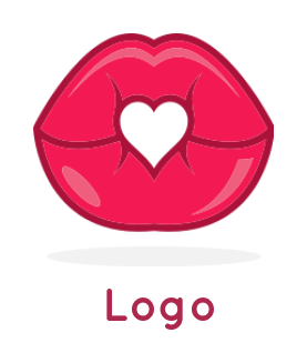 generate a beauty logo of heart inside lips