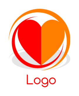 make a dating logo heart inside swooshes