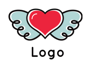 dating logo icon heart with wings - logodesign.net