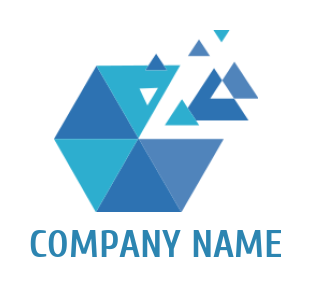 marketing logo image hexagon with triangle pixels - logodesign.net