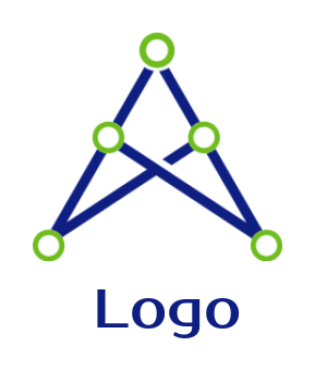 alphabets logo hi tech wires forming Letter A