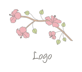flower shop logo hibiscus flowers with leaves